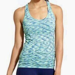 Athleta Fastest Track Racerback Tank Top Size Small Spacedye Knit Scoop 489382
